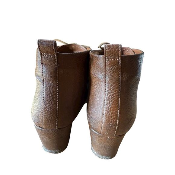 Franco Sarto Albi Wedge Chukka Boots Size 7 M Cognac Suede & Leather With Box - Picture 4 of 9